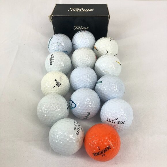 Golf Ball Lot Of 16 Assorted Balls With 47 Assorted Tees - Picture 2 of 6